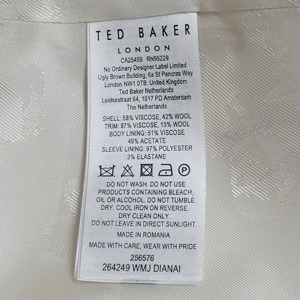 Ted Baker NWT Danai Relaxed Double Breasted Mixed Fabric Blazer. - Picture 12 of 16
